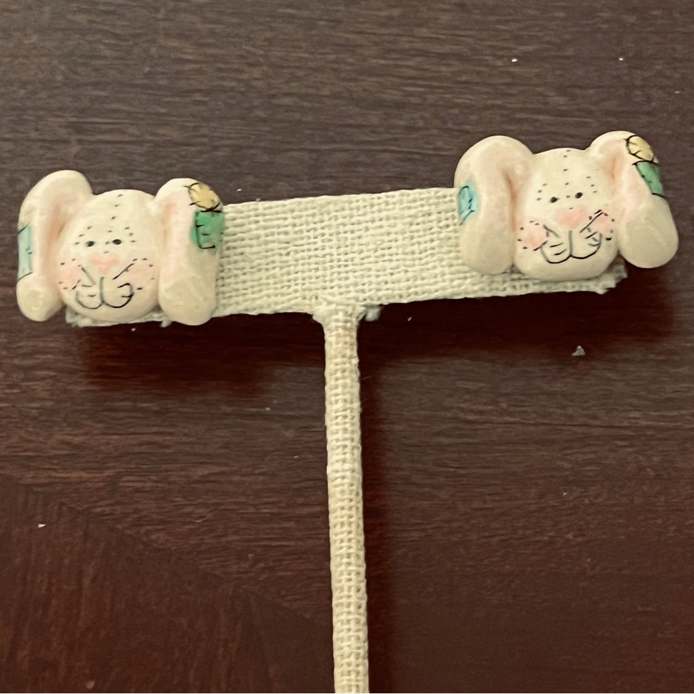 Easter Bunny And Egg Earrings - Picture 2 of 5